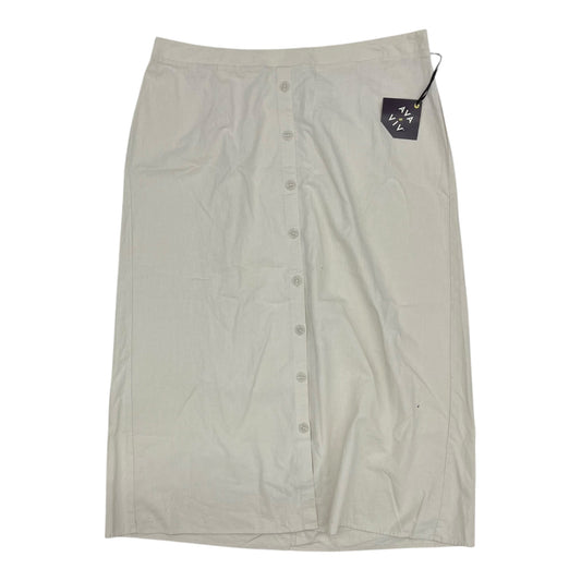 Skirt Midi By Ava & Viv In Cream, Size:2X