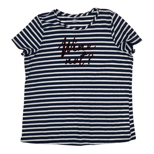 Top Ss By Lane Bryant In Blue & White, Size:3X