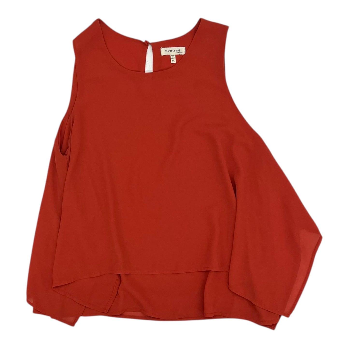 Blouse Sleeveless By Monteau In Orange, Size:Xl