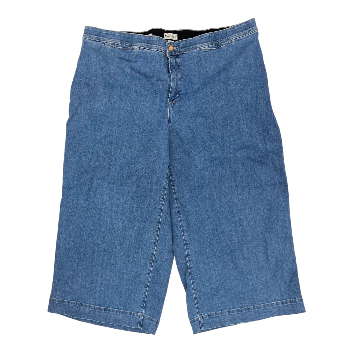 Jeans Wide Leg By Ava & Viv In Blue Denim, Size:24