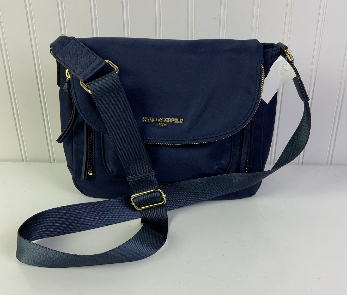 Crossbody Designer By Karl Lagerfeld In Blue, Size:Medium
