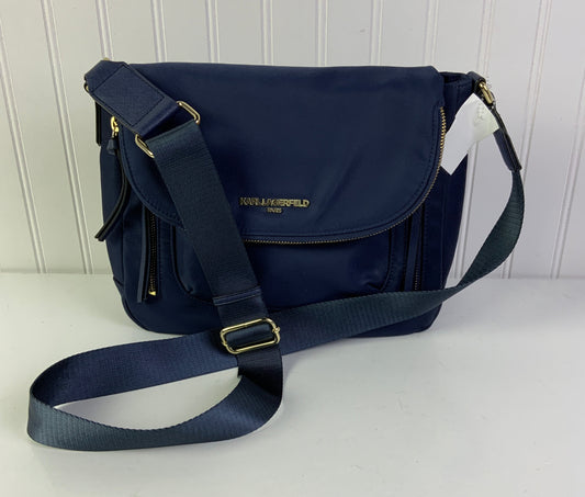 Crossbody Designer By Karl Lagerfeld In Blue, Size:Medium