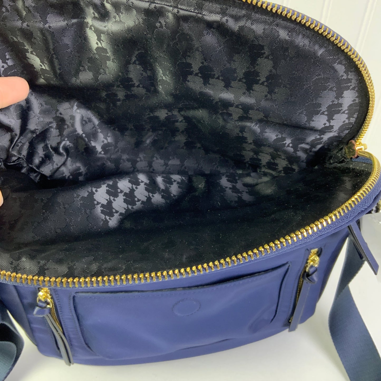 Crossbody Designer By Karl Lagerfeld In Blue, Size:Medium