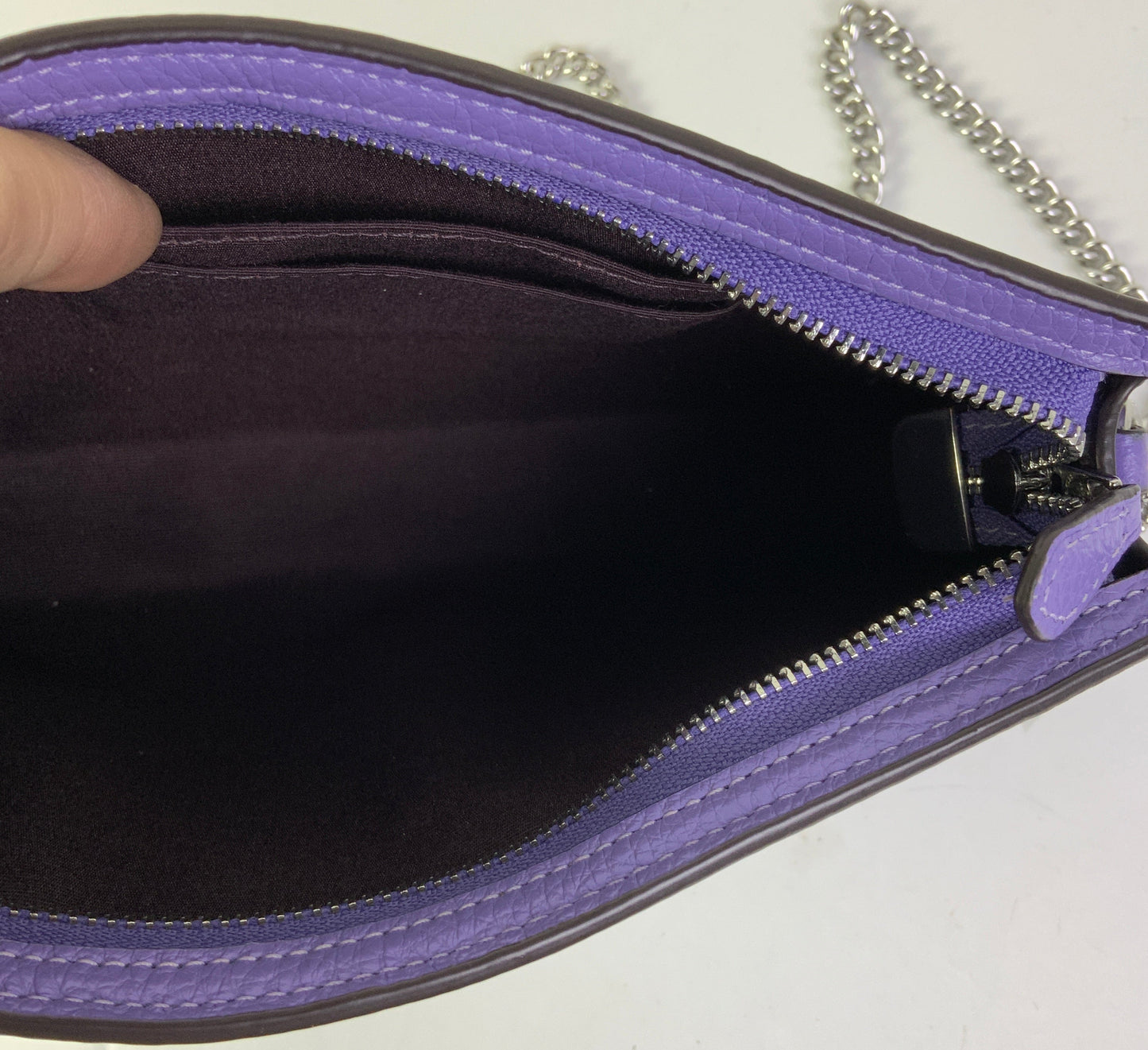 Crossbody Designer By Coach In Purple, Size:Small
