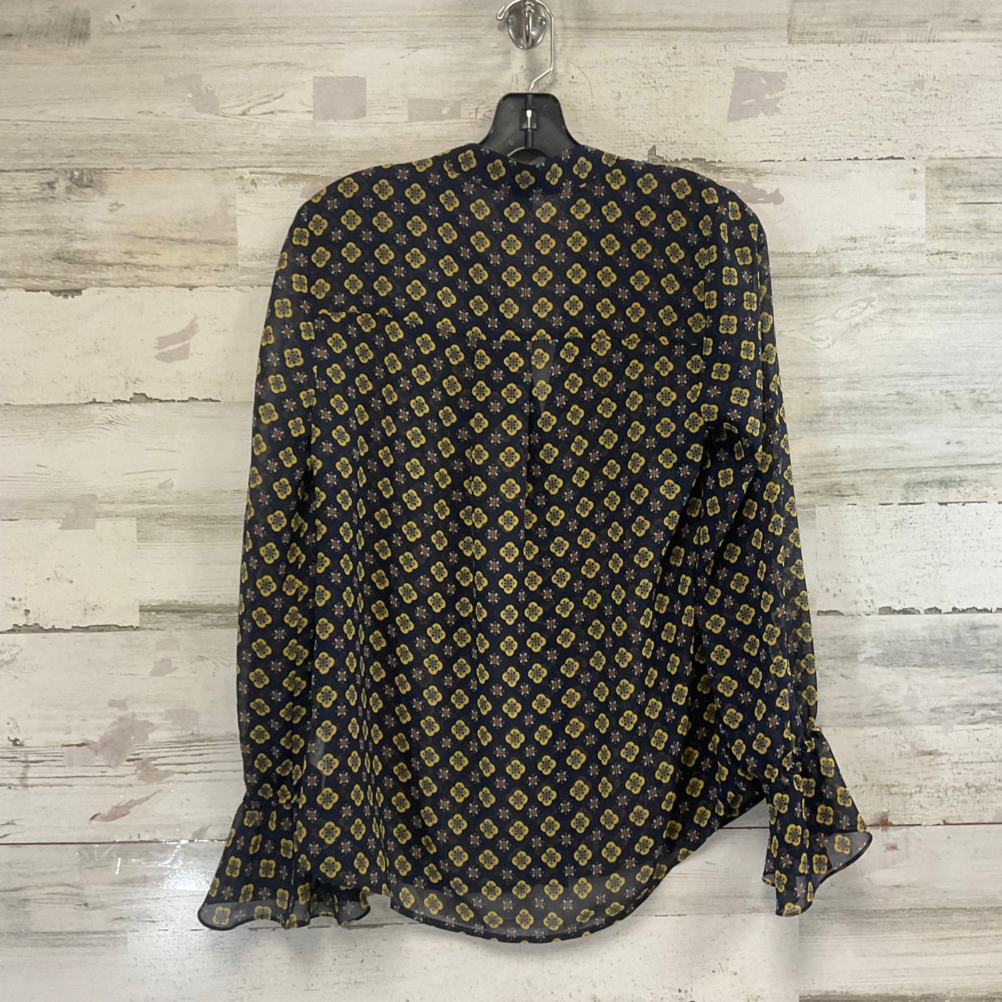 Blouse Ls By Cabi In Blue & Yellow, Size:S