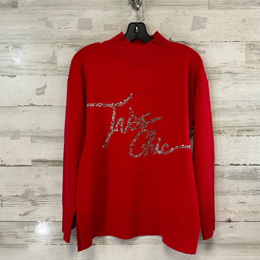 Sweater Designer By Karl Lagerfeld In Red, Size:S