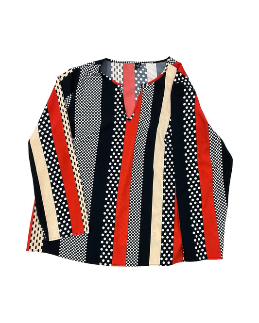 Top Ls By Sheilay In Black & Red, Size:2X