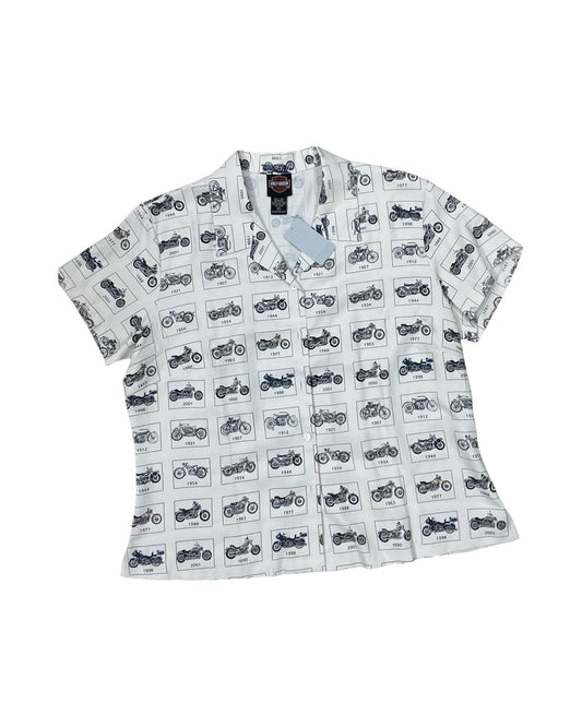 Blouse Ss By Harley Davidson In White, Size:Xl