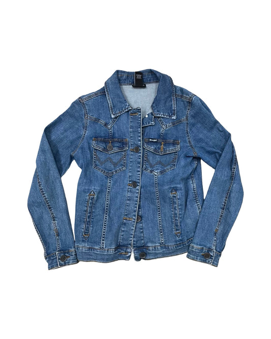 Jacket Denim By Wrangler In Blue Denim, Size:M