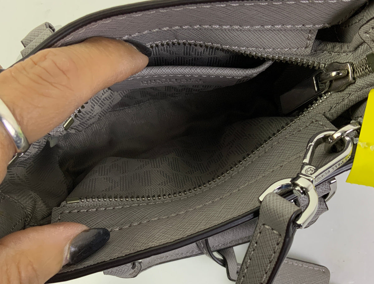 Crossbody Designer By Michael Kors In Grey, Size:Small