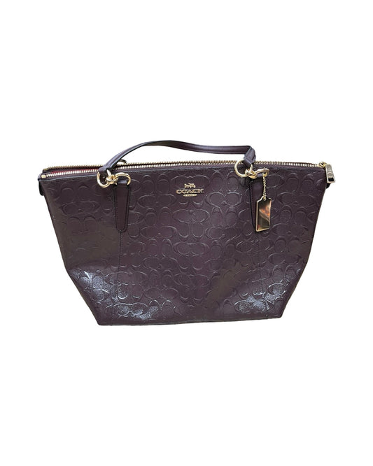 Handbag Designer By Coach In Maroon, Size:Large