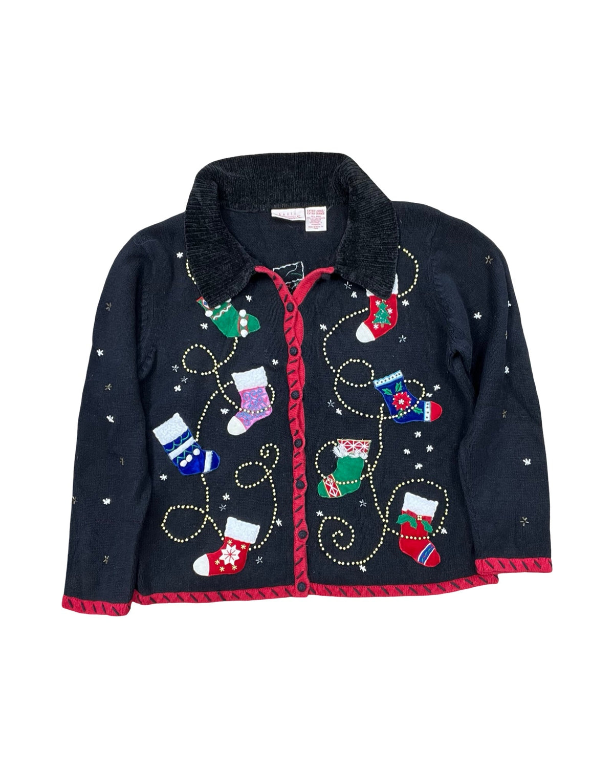Sweater Cardigan By Basic Editions In Black, Size:Xl
