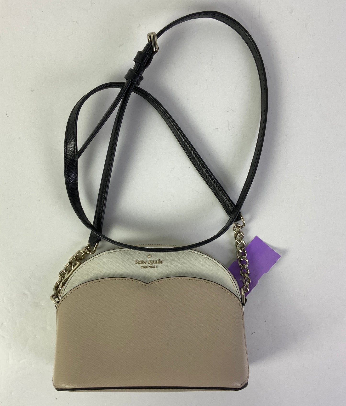 Crossbody Designer By Kate Spade In Tan & White, Size:Small