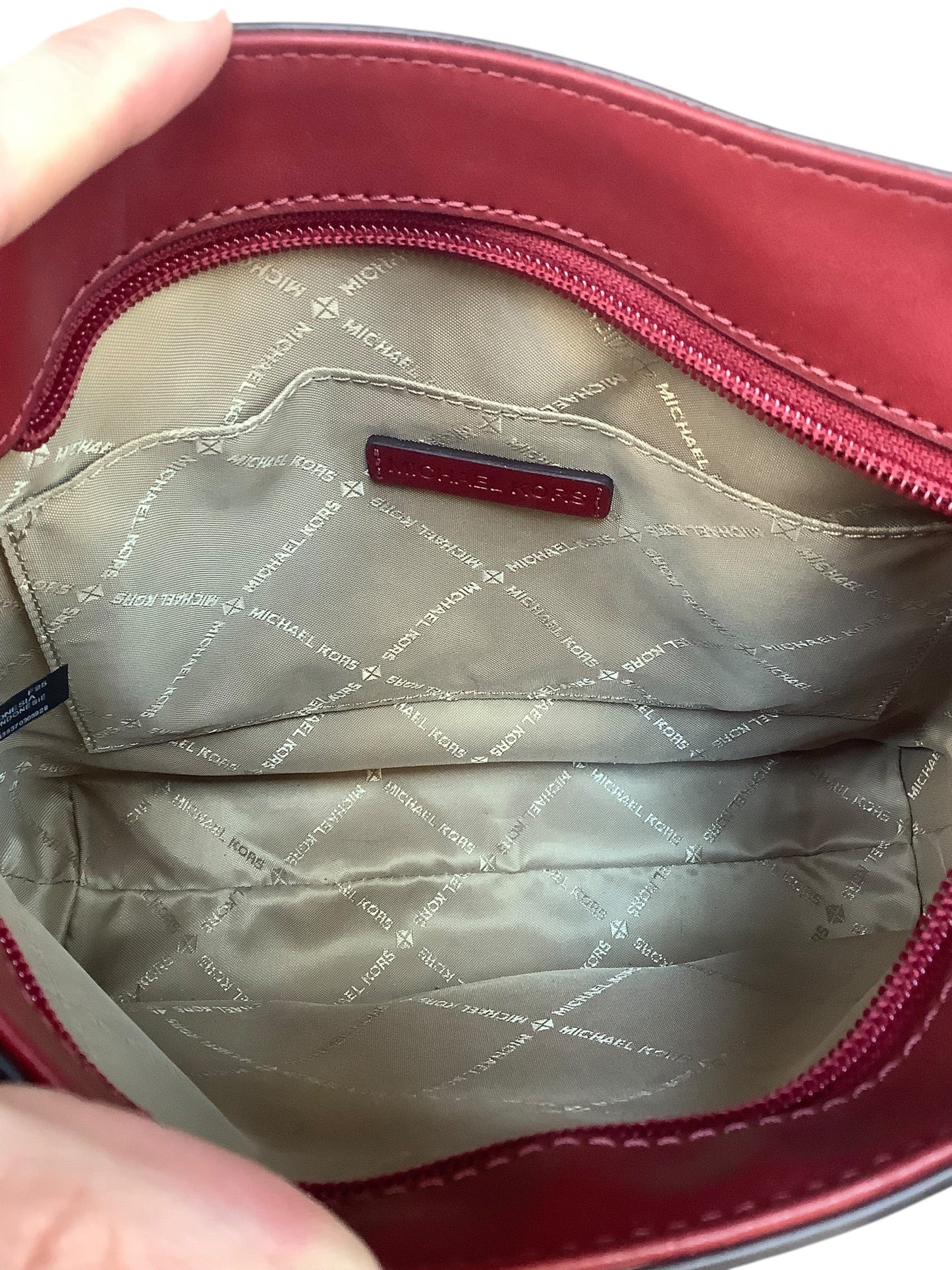 Crossbody Designer By Michael Kors In Red, Size:Medium
