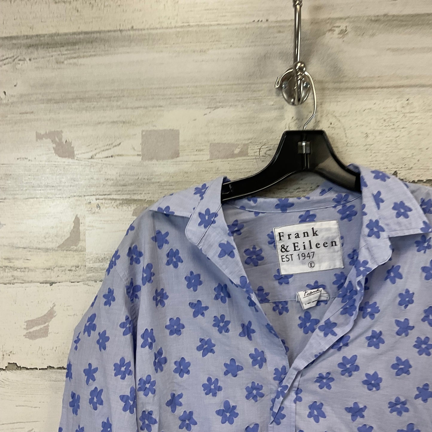 Blouse Ls By Frank And Eileen In Blue, Size:L