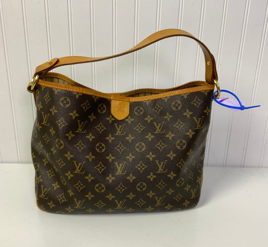Handbag Luxury Designer By Louis Vuitton In Brown, Size:Medium