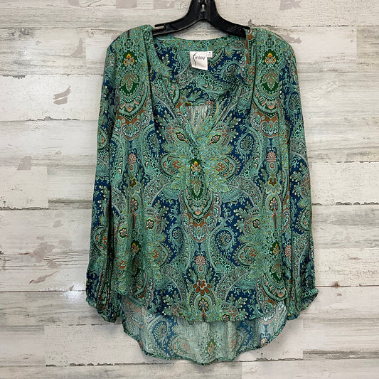 Blouse Ls By Finley In Green, Size:M