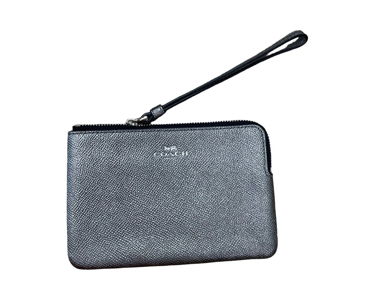 Wristlet Designer By Coach In Silver, Size:Small