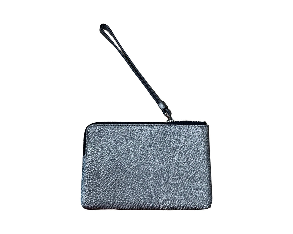 Wristlet Designer By Coach In Silver, Size:Small