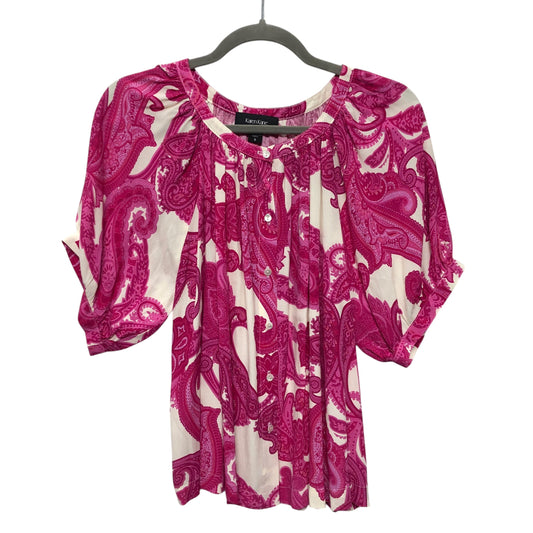 Blouse Ss By Karen Kane In Pink & White, Size:S