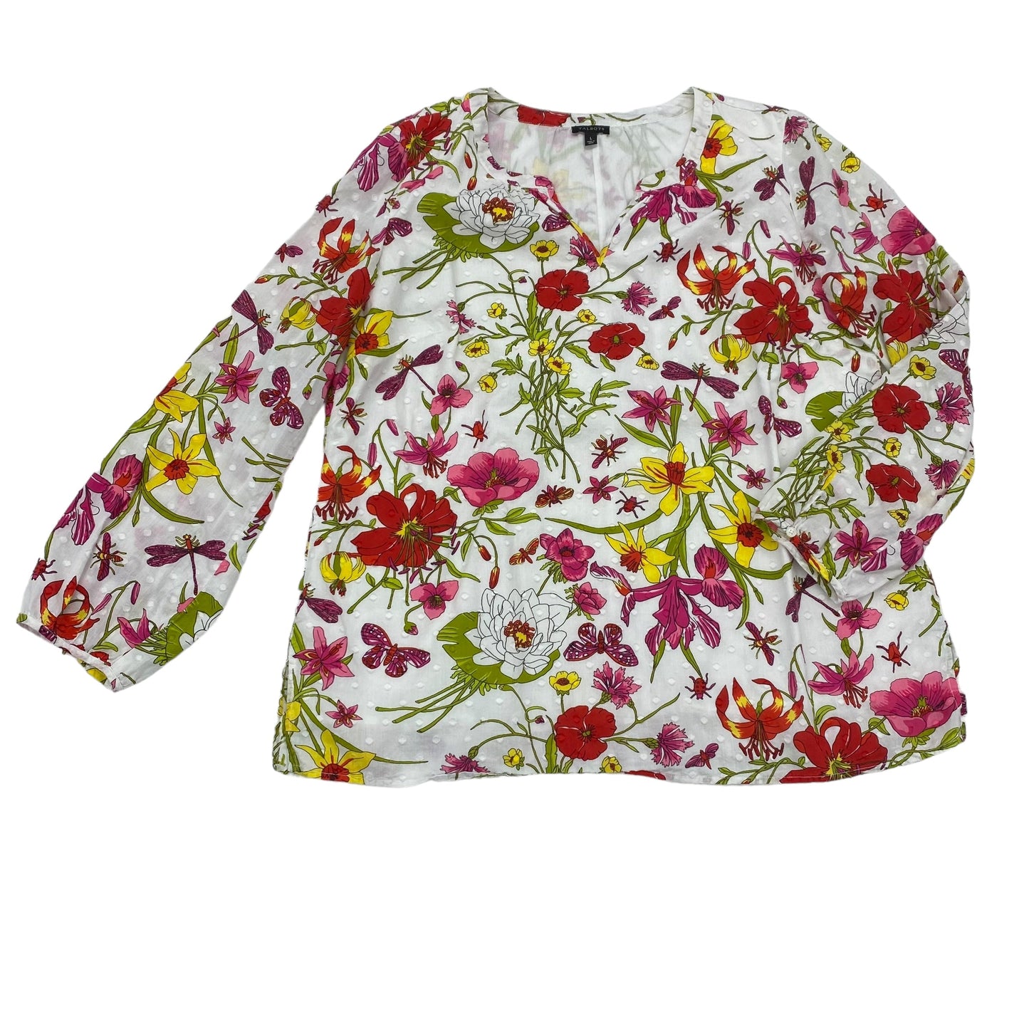 FLORAL PRINT TOP LS by TALBOTS Size:L