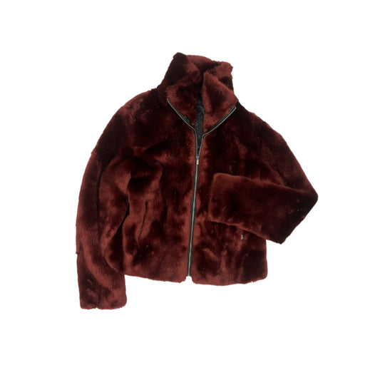 Jacket Faux Fur & Sherpa By Express In Red, Size:M