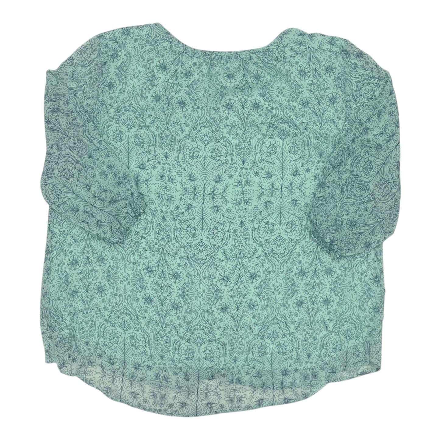 Top 3/4 Sleeve By St Johns Bay In Aqua, Size:1X