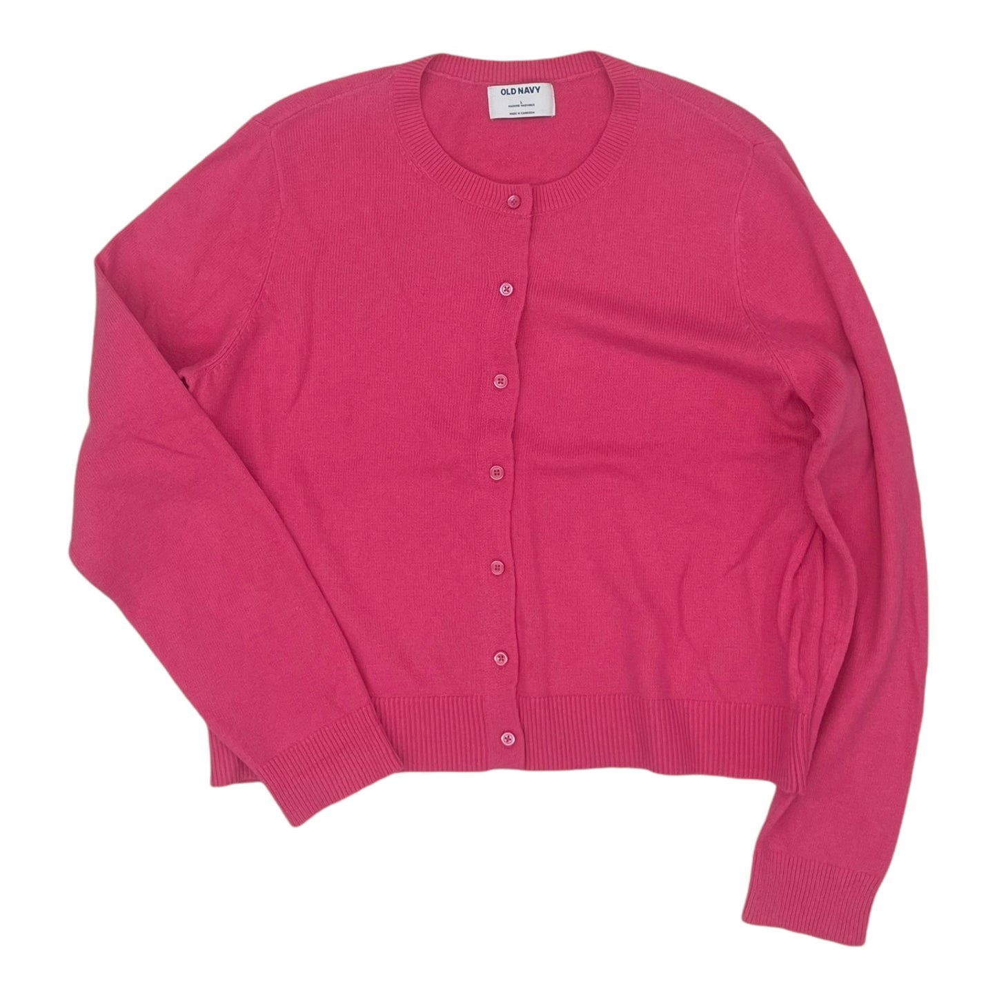 Sweater Cardigan By Old Navy In Pink, Size:L