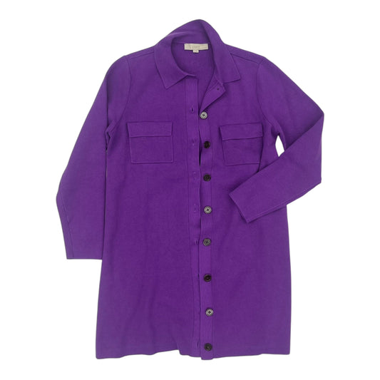 Cardigan By Loft In Purple, Size:L