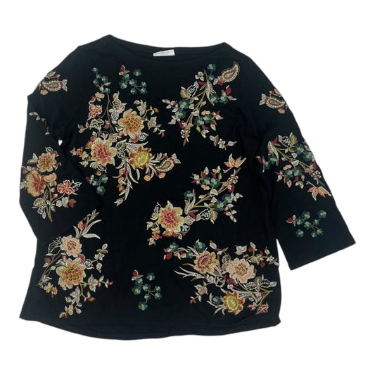 Top 3/4 Sleeve By J. Jill In Black, Size:M