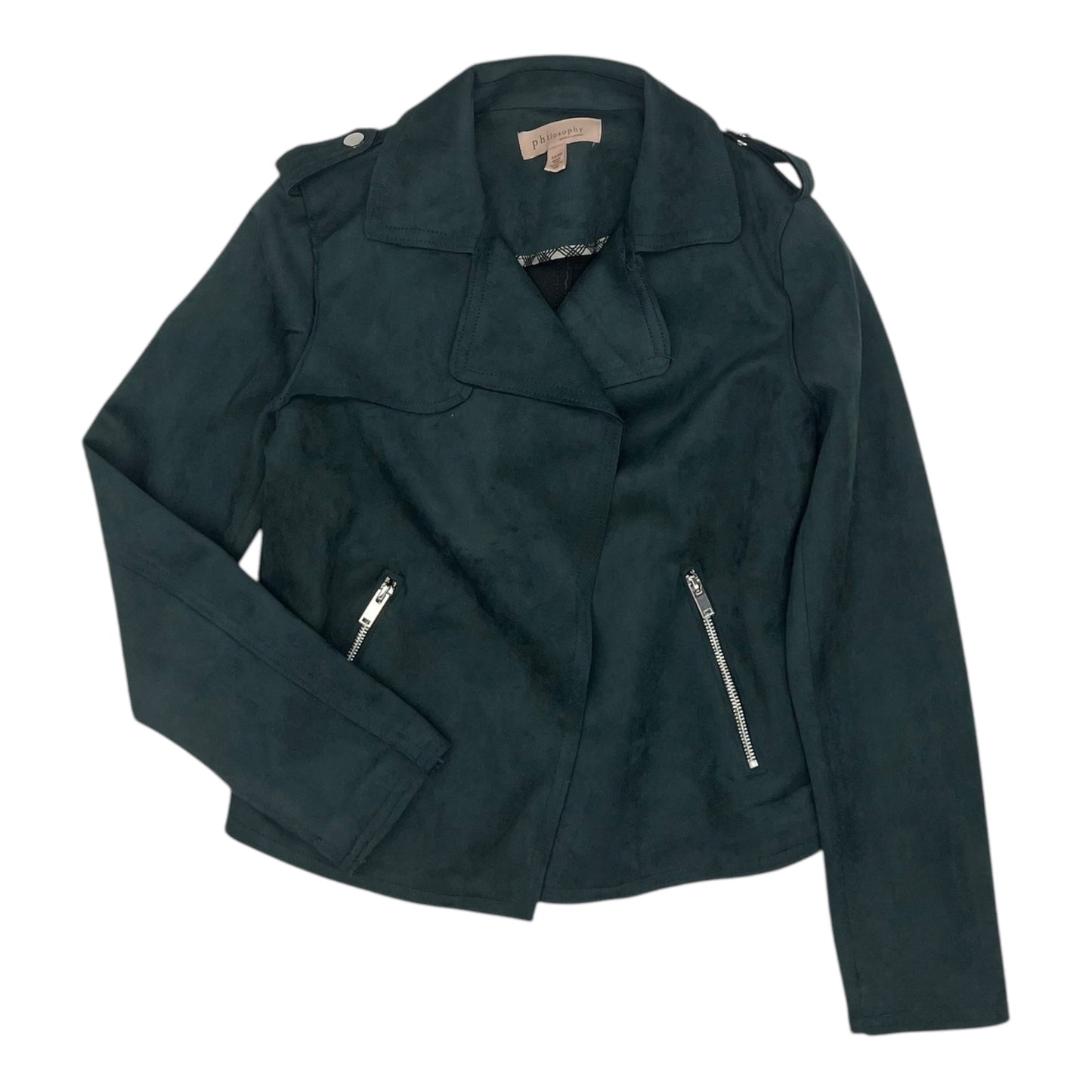 Jacket Moto By Philosophy In Green, Size:Xs