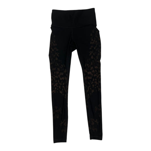 Athletic Leggings By Lululemon In Black & Orange, Size:6