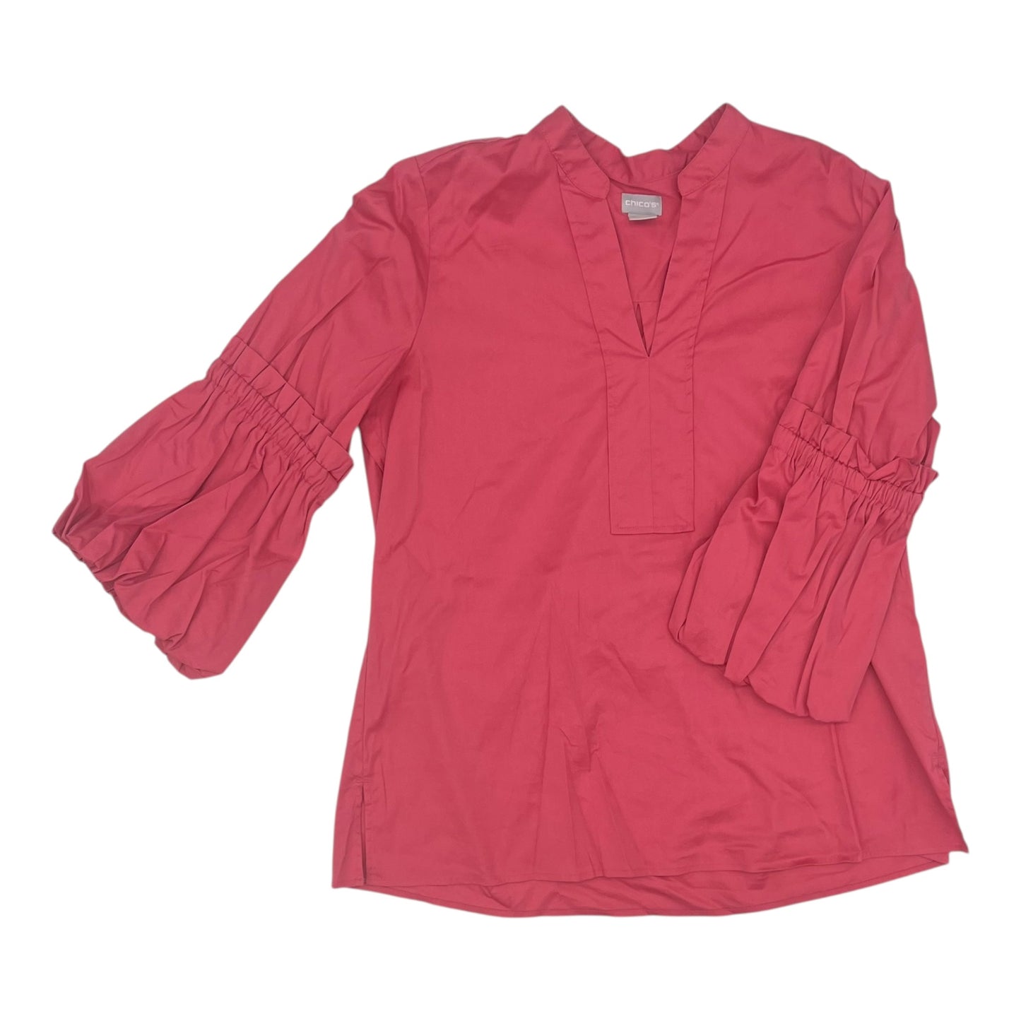 Blouse 3/4 Sleeve By Chicos In Pink, Size:Xs