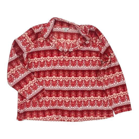 Sweatshirt Collar By Croft And Barrow In Red & White, Size:3X