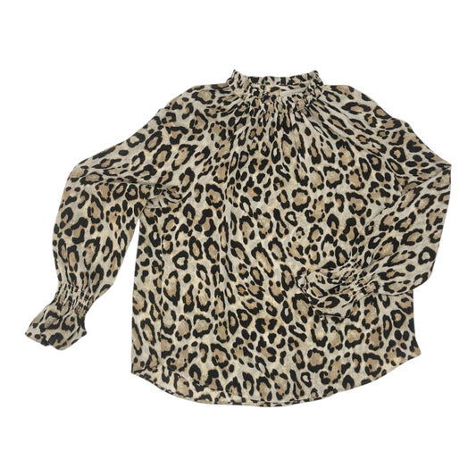 Blouse Ls By Loft In Animal Print, Size:S