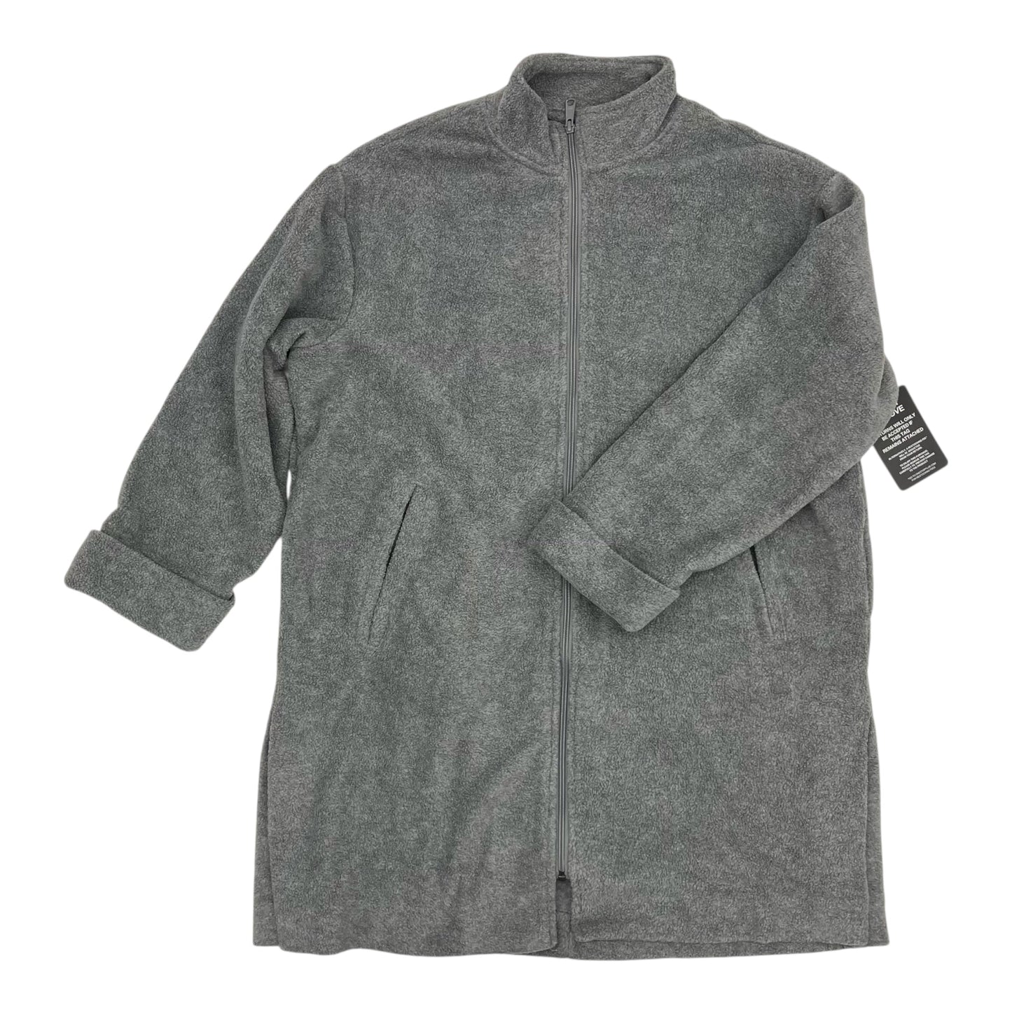 Jacket Fleece By Roamans In Grey, Size:L