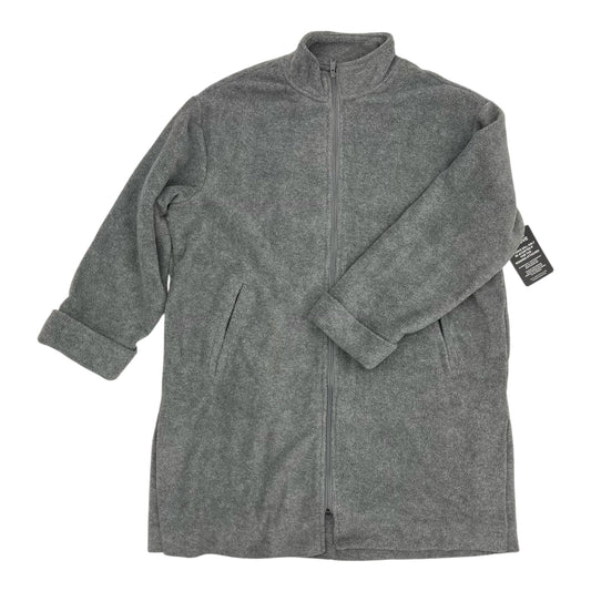 Jacket Fleece By Roamans In Grey, Size:L