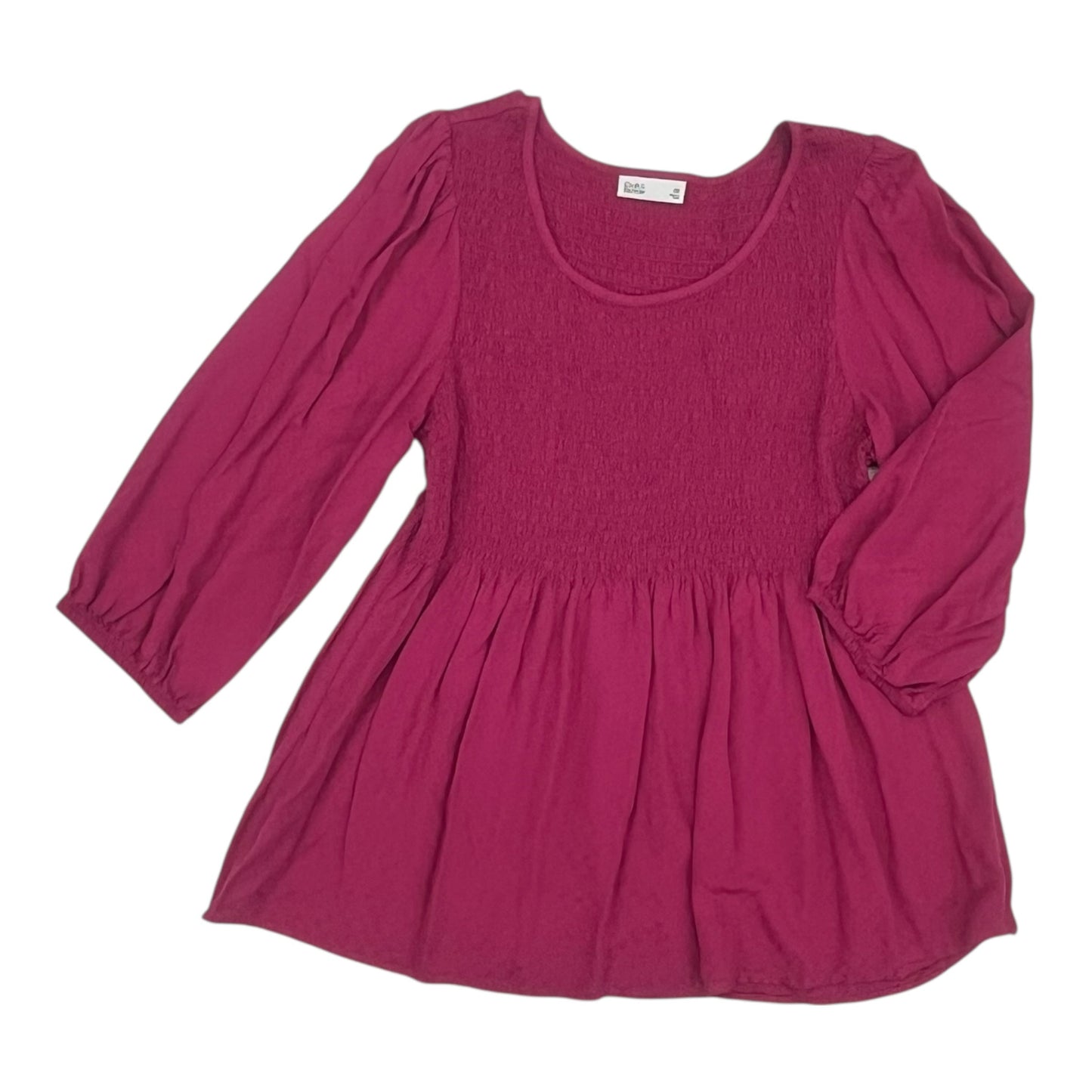 Blouse 3/4 Sleeve By Croft And Barrow In Pink, Size:Xl