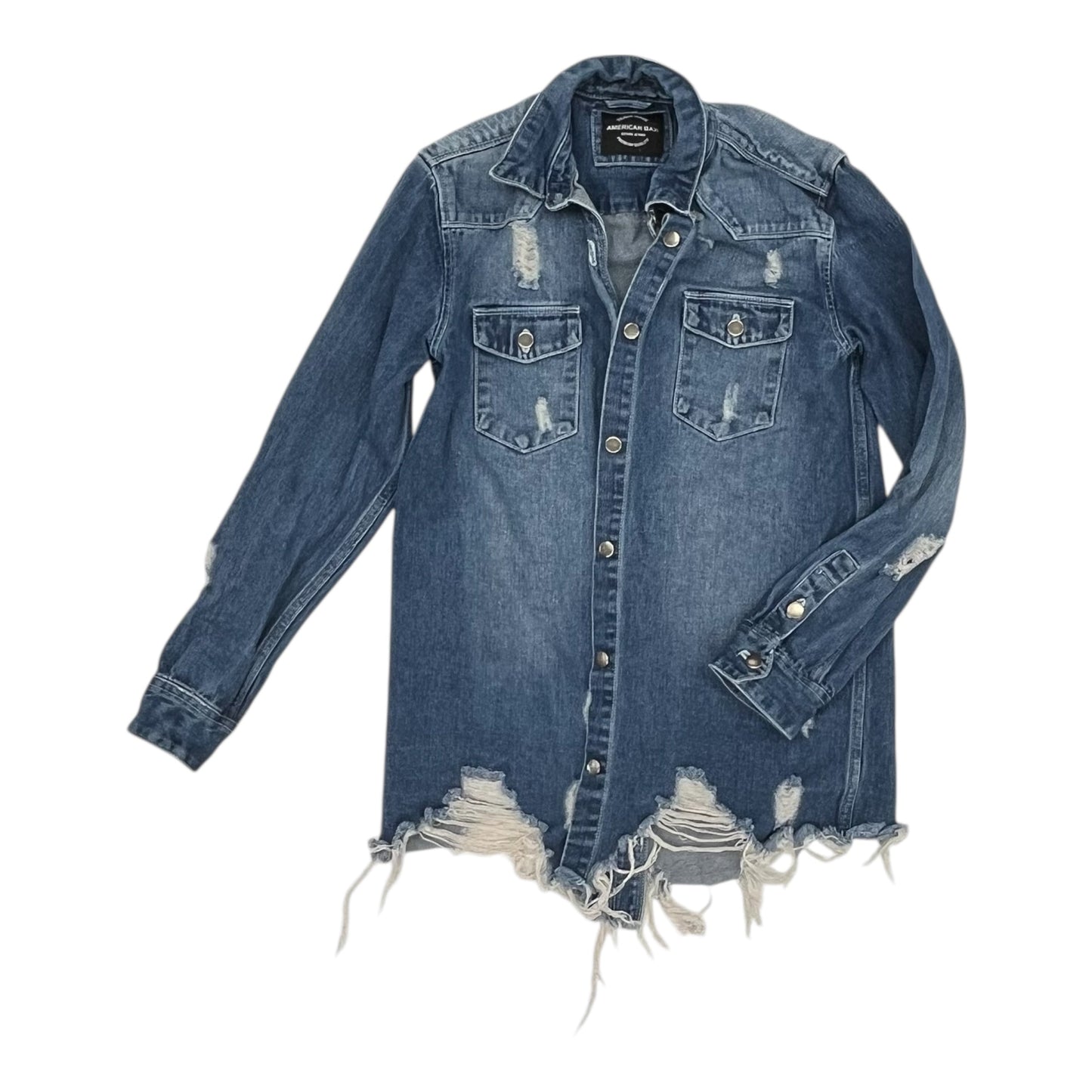 Jacket Denim By American Bazi In Blue Denim, Size:S