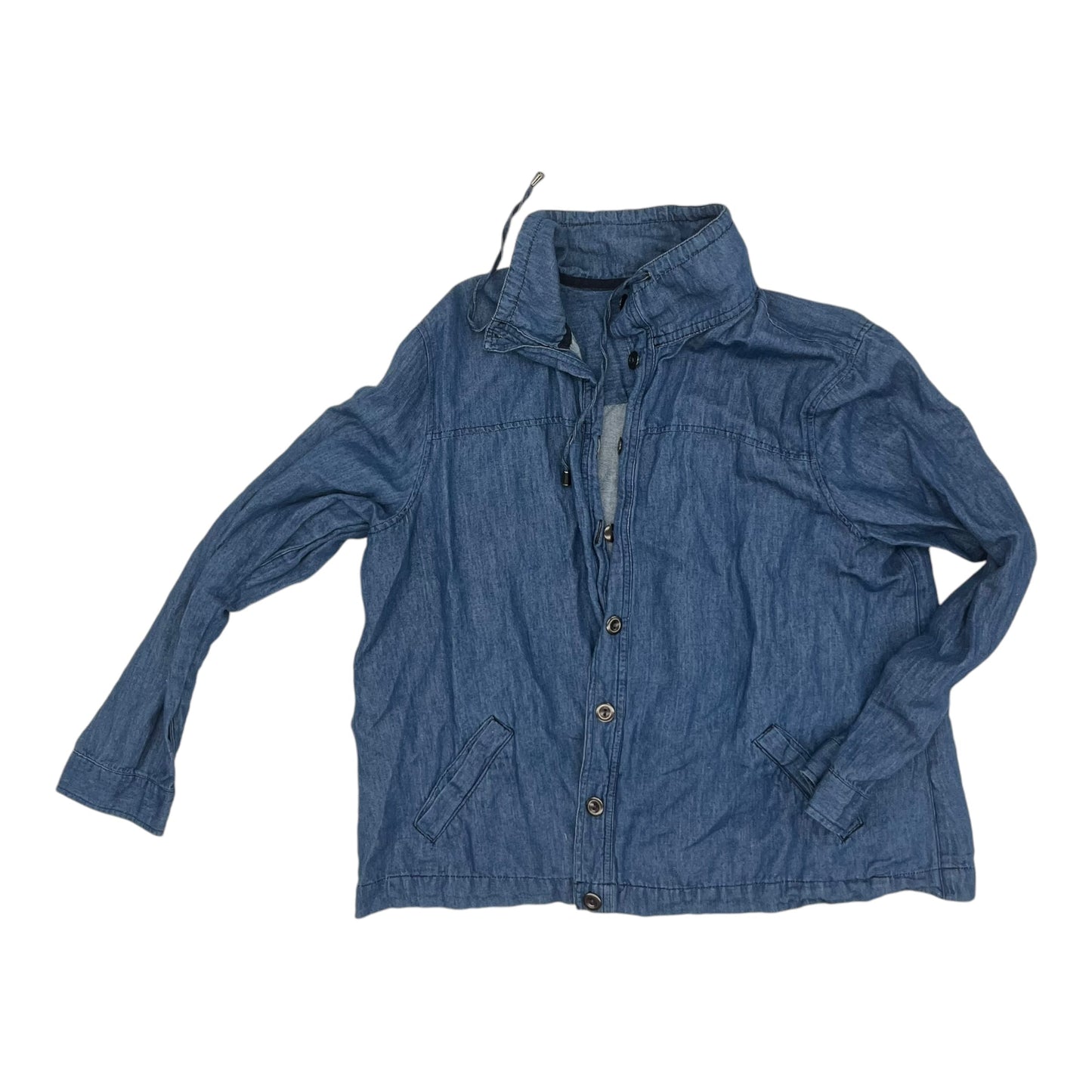 Jacket Shirt By Christopher And Banks In Blue Denim, Size:Xl