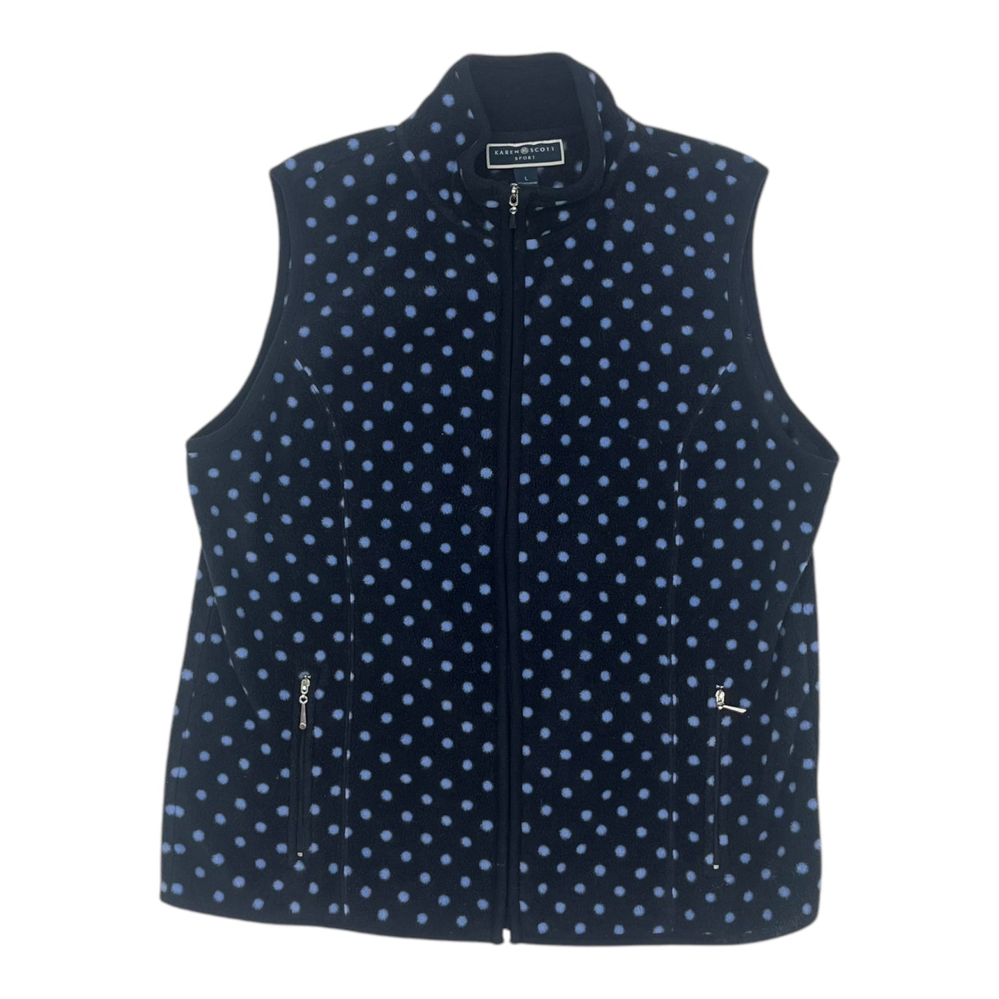 Vest Fleece By Karen Scott In Polkadot Pattern, Size:L