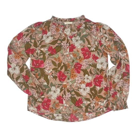 Top Ls By Clothes Mentor In Floral Print, Size:S