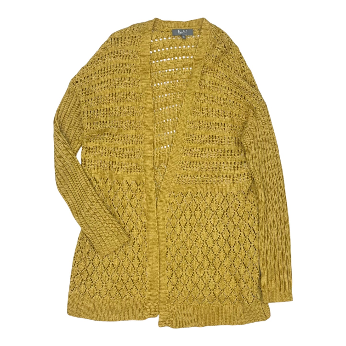 Sweater Cardigan By Marled In Yellow, Size:L