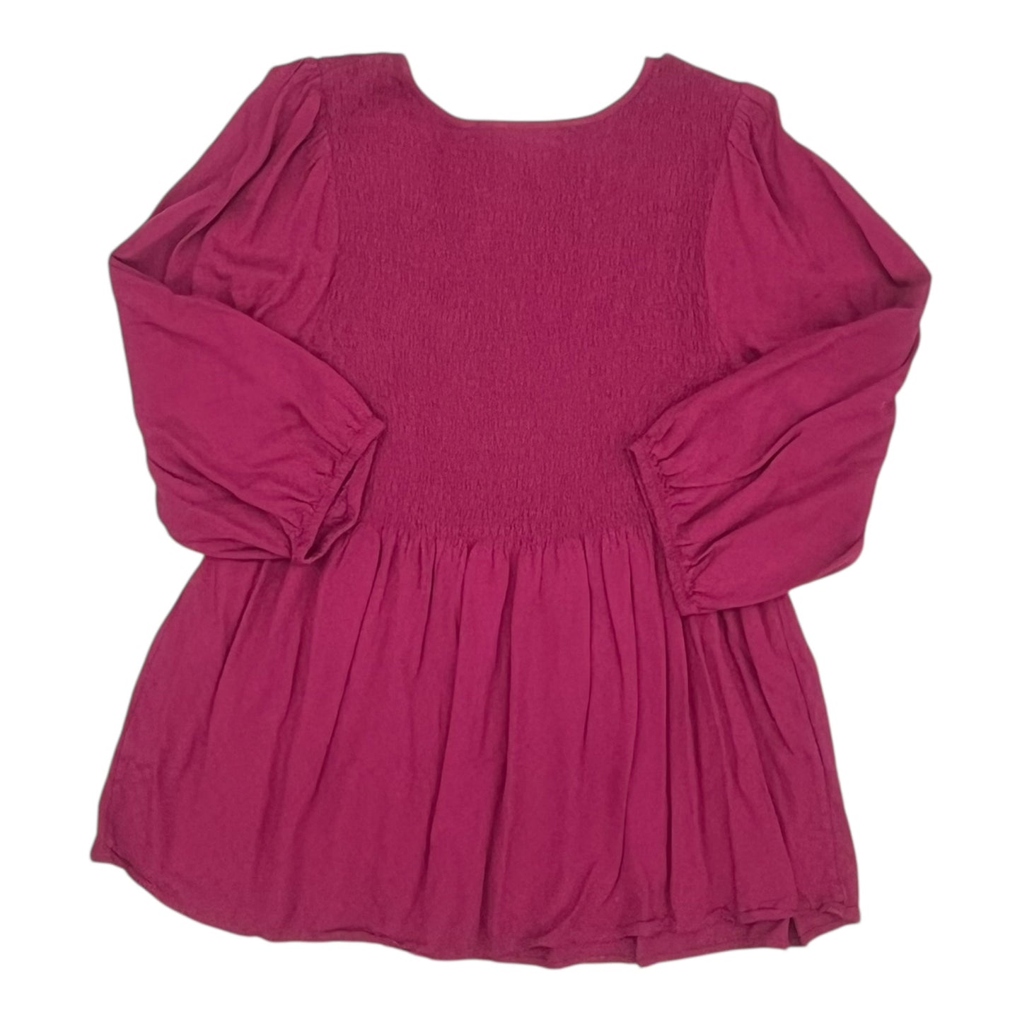 Blouse 3/4 Sleeve By Croft And Barrow In Pink, Size:Xl