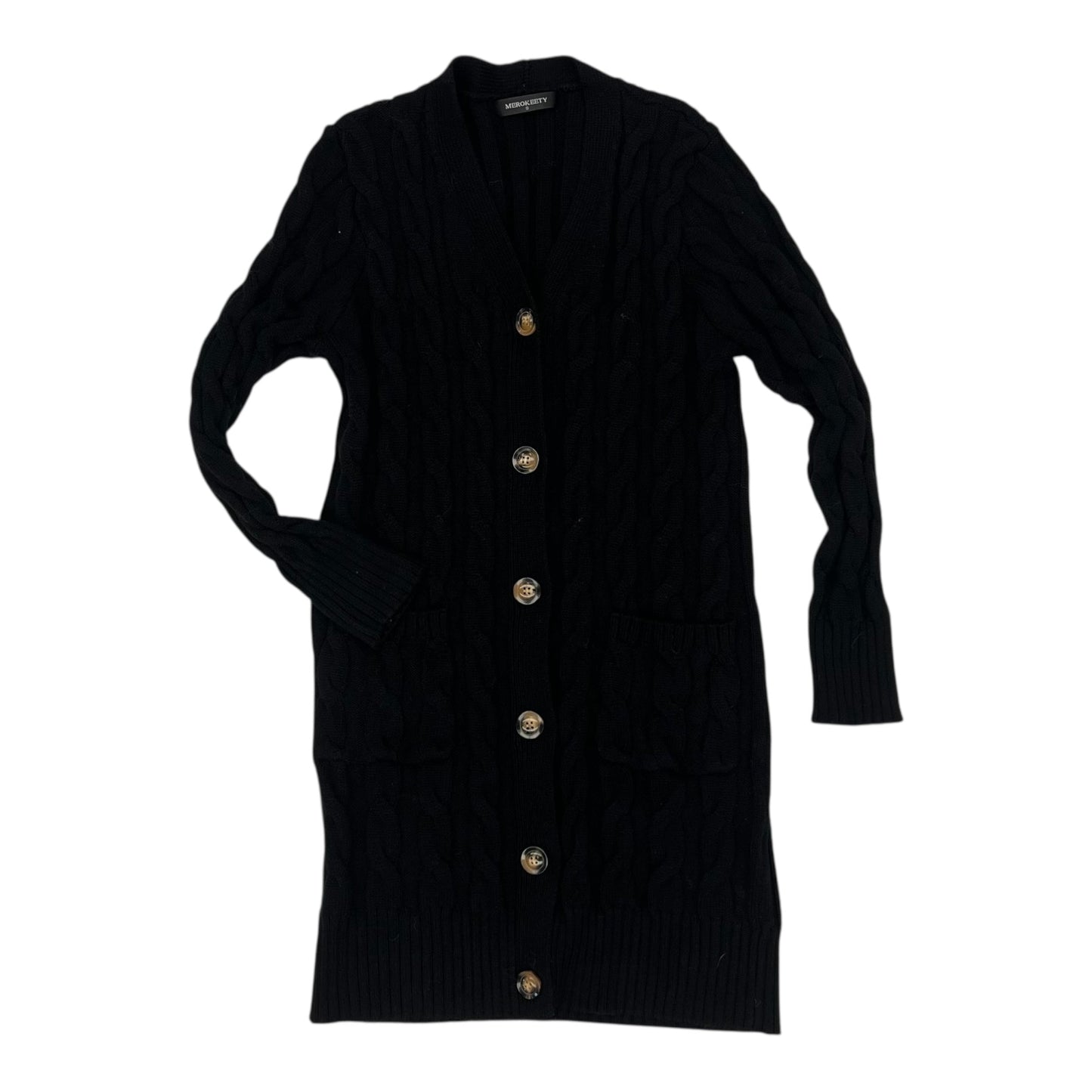 Sweater Cardigan By Merokeety In Black, Size:S