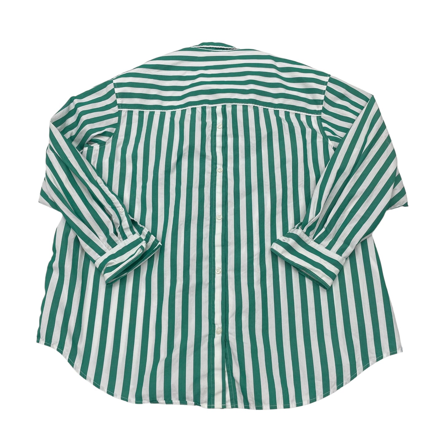 GREEN & WHITE GAP TOP LS, Size L