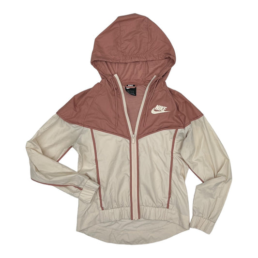 CREAM & PINK ATHLETIC JACKET by NIKE Size:XS