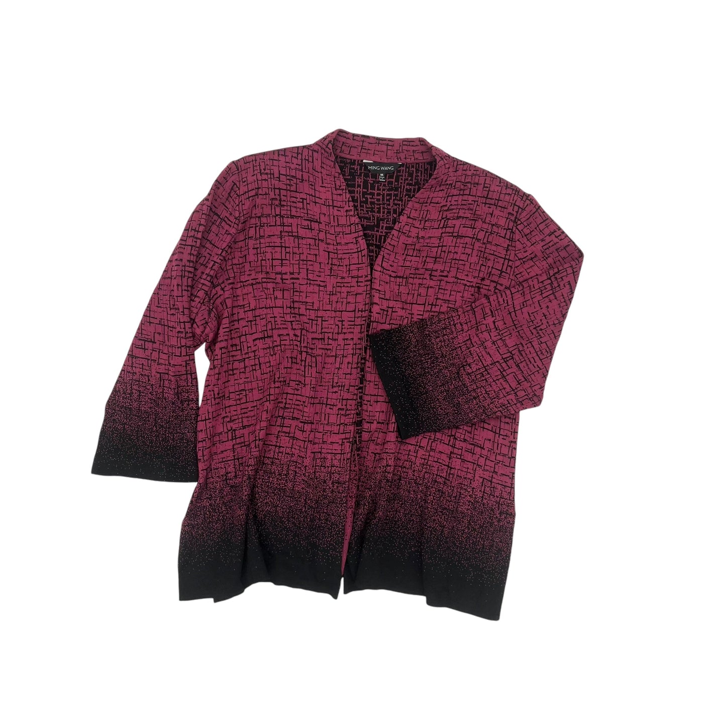 Cardigan By Ming Wang In Black & Purple, Size:3X