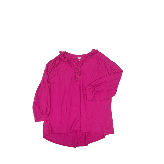 Top 3/4 Sleeve By Crown And Ivy In Pink, Size:Xl