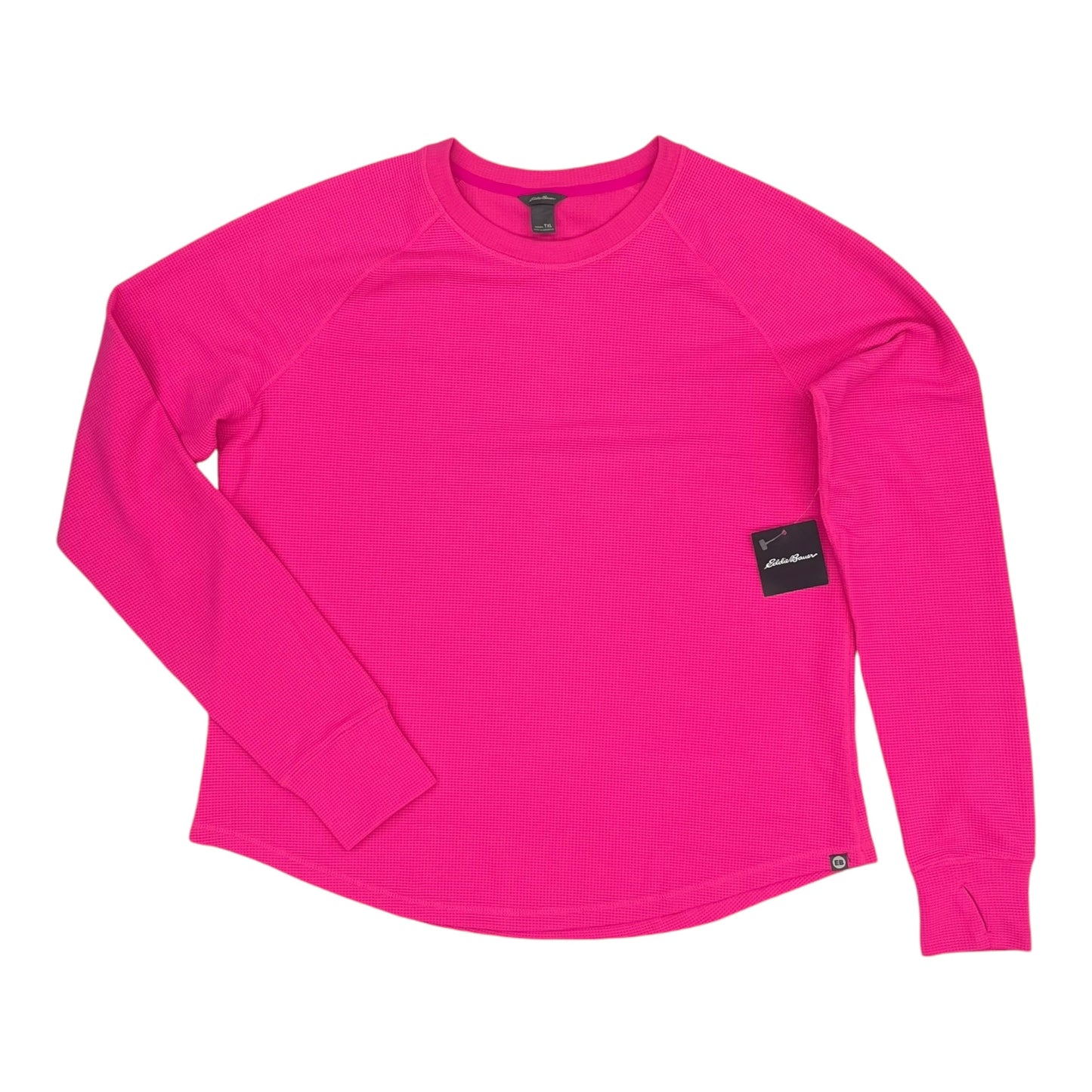 Athletic Top Ls Collar By Eddie Bauer In Pink, Size:Xl